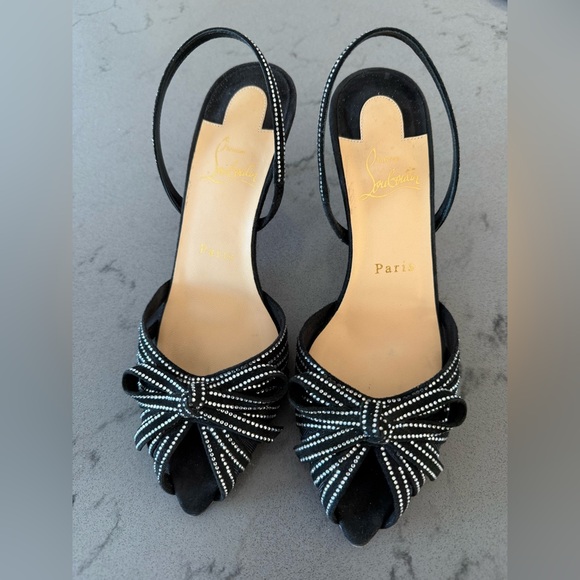 Christian Louboutin Shoes - Christian Louboutin Araborda 70 crystal-embellished sling back sandals